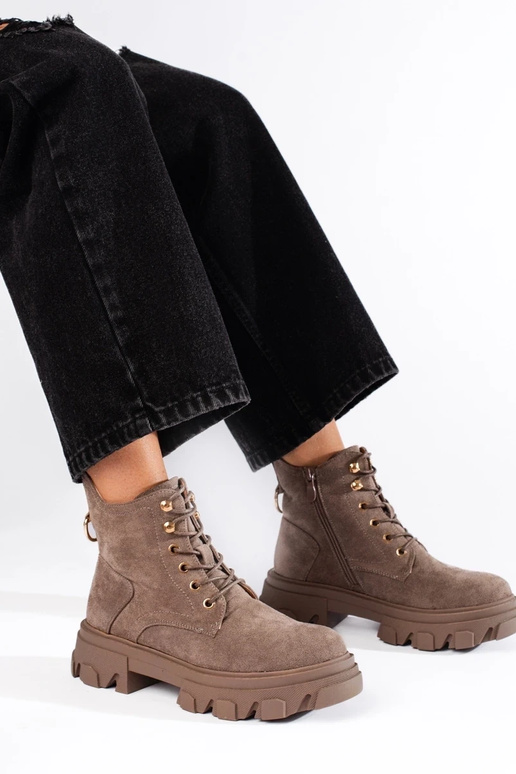 sapatos femininos de camurça com sola...