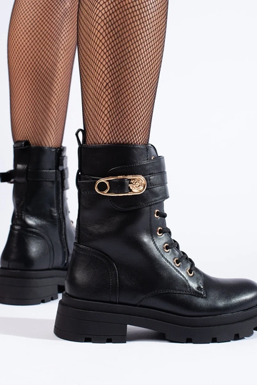 Bota feminina preta de eccouro 2