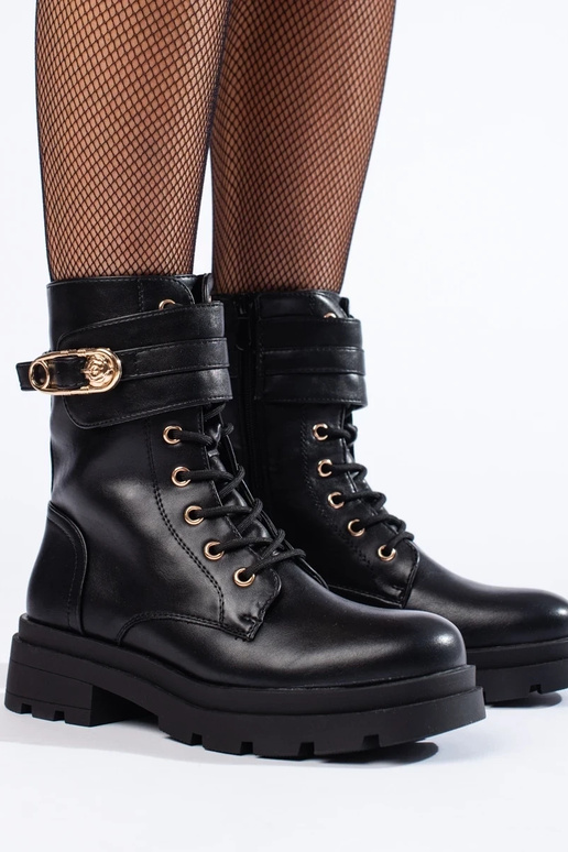 Bota feminina preta de eccouro