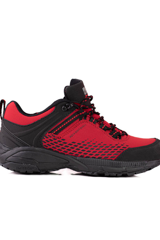 Botas de trekking vermelhas em... Botas de trekking vermelhas em...