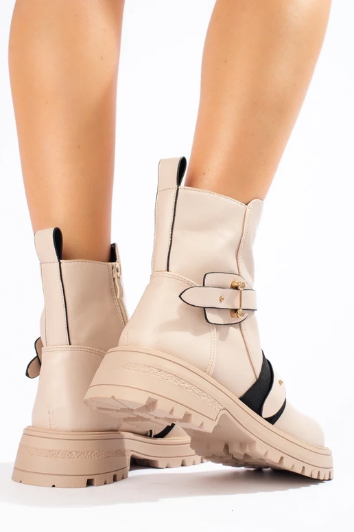 Botas femininas bege com proteção Botas femininas bege com proteção
