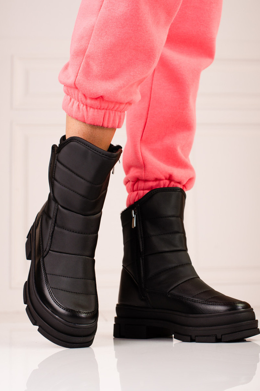 botas de neve femininas pretas Velcro... botas de neve femininas pretas Velcro...