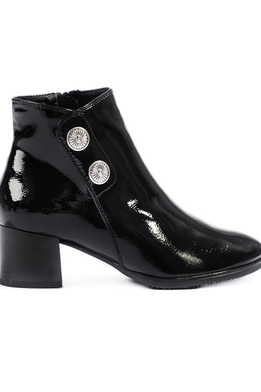 Bota feminina de salto envernizada de...