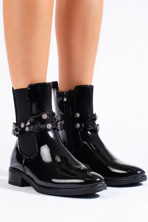 sapatilhas femininas com efeito laca,...