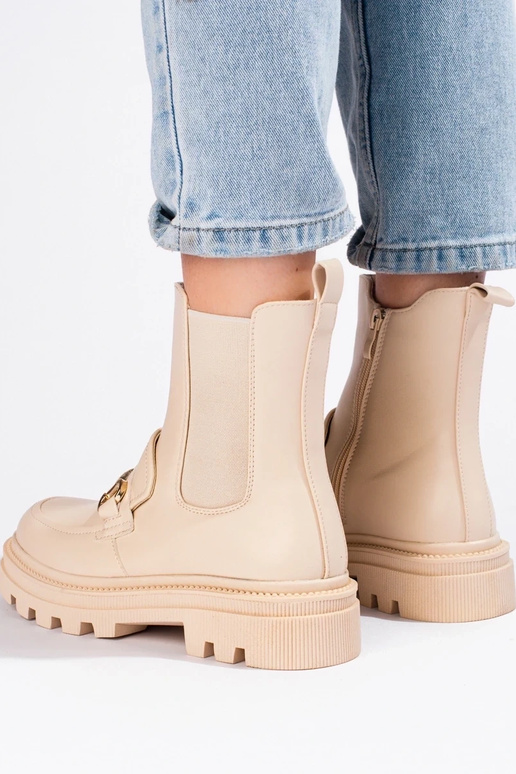 sapatos femininos bege com plataforma