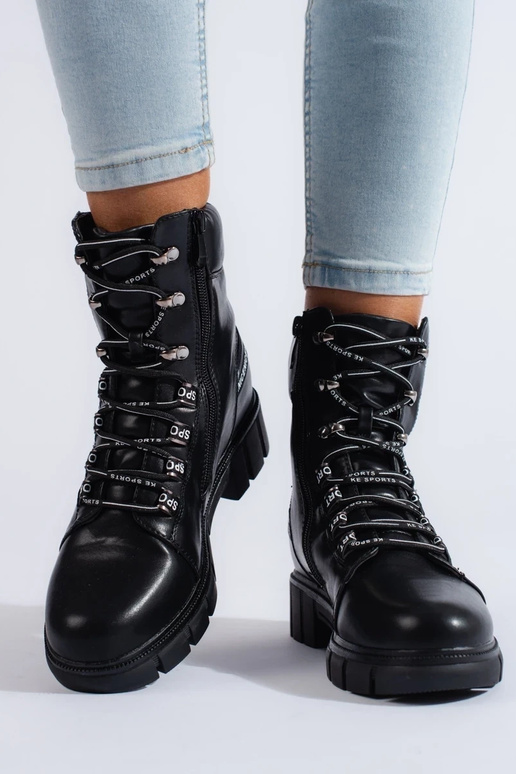 botas femininas pretas com cadarço botas femininas pretas com cadarço