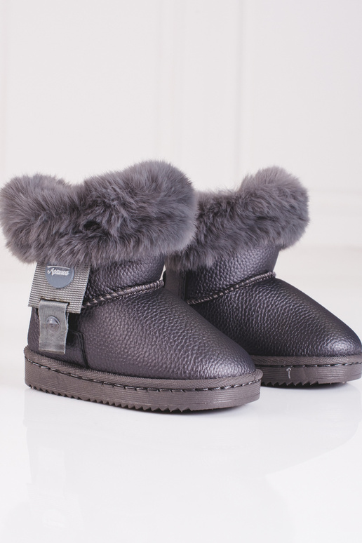 botas de neve cinza para meninas com...