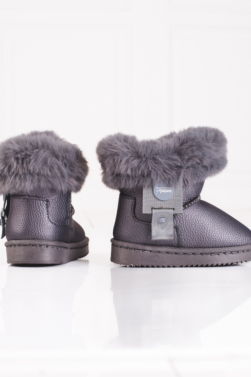 botas de neve cinza para meninas com...