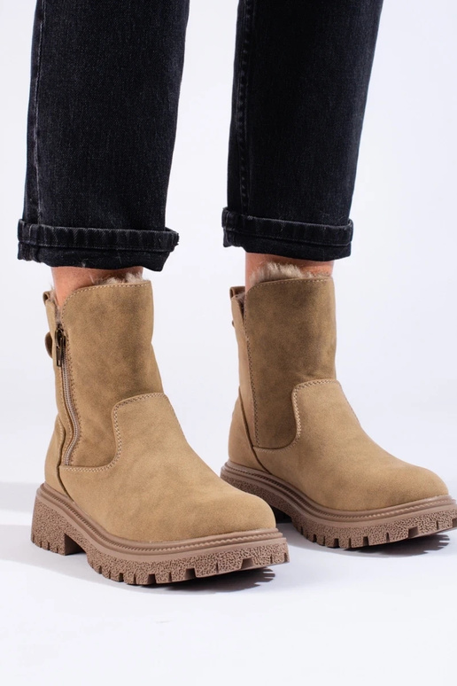 Botas femininas com isolamento bege...