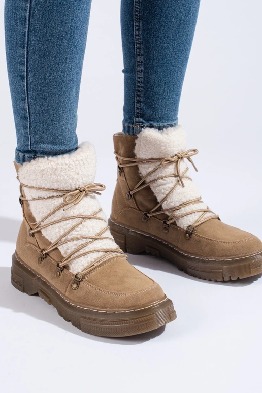 botas de neve femininas marrons com...