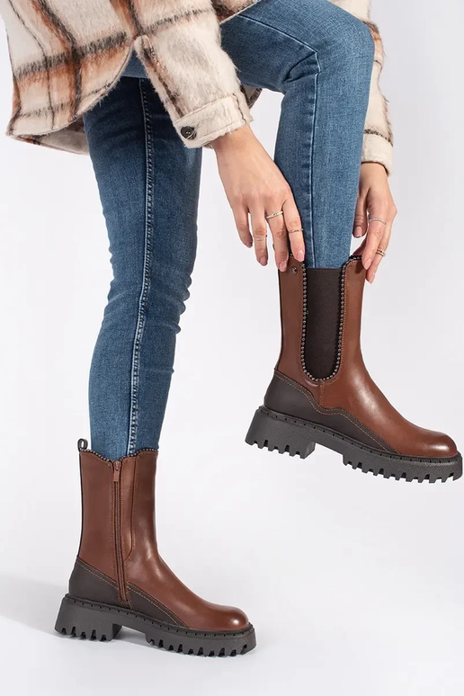Botas de couro ecológico para mulher...