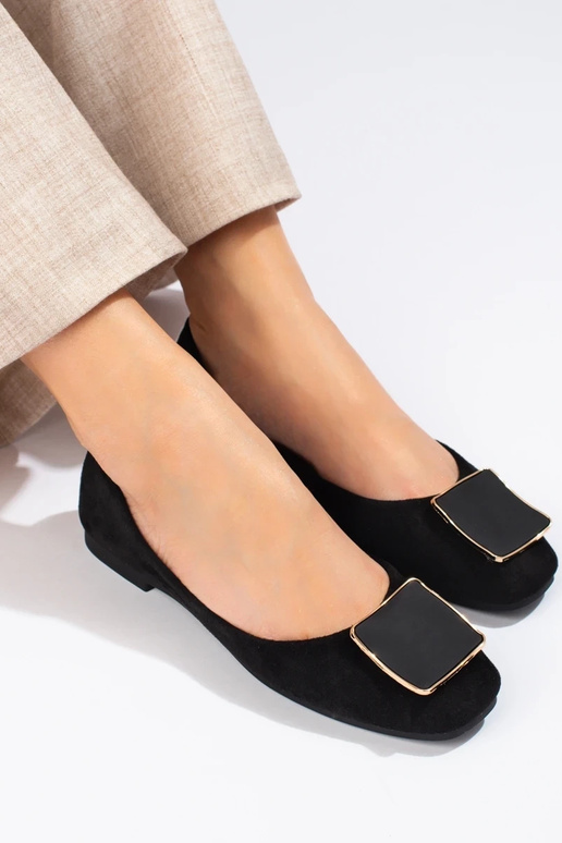 Bailarina de camurça Shelovet em preto Bailarina de camurça Shelovet em preto