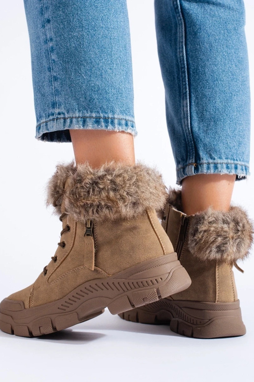 botas femininas marrons com pele