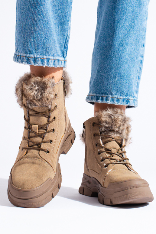 botas femininas marrons com pele