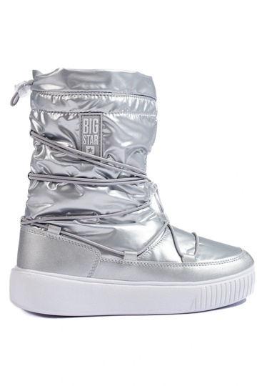 Botas de neve prateadas com...