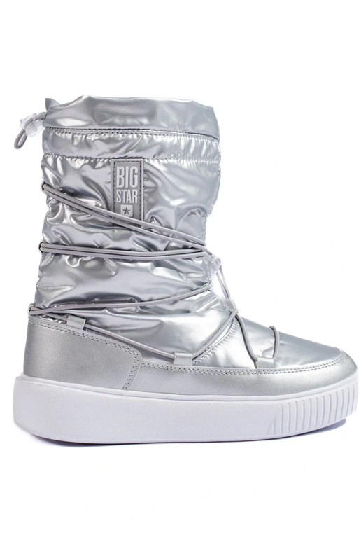 Botas de neve prateadas com...