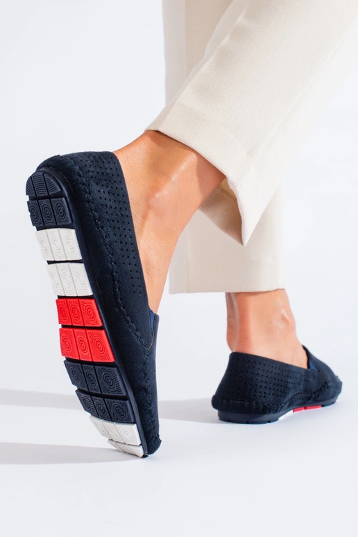 Mocassins femininos na cor azul...