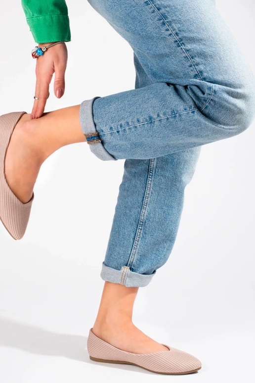 bailarinas têxteis Vinceza bege