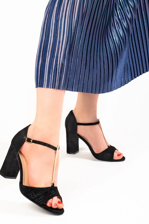 sandálias pretas com salto alto Shelovet sandálias pretas com salto alto Shelovet