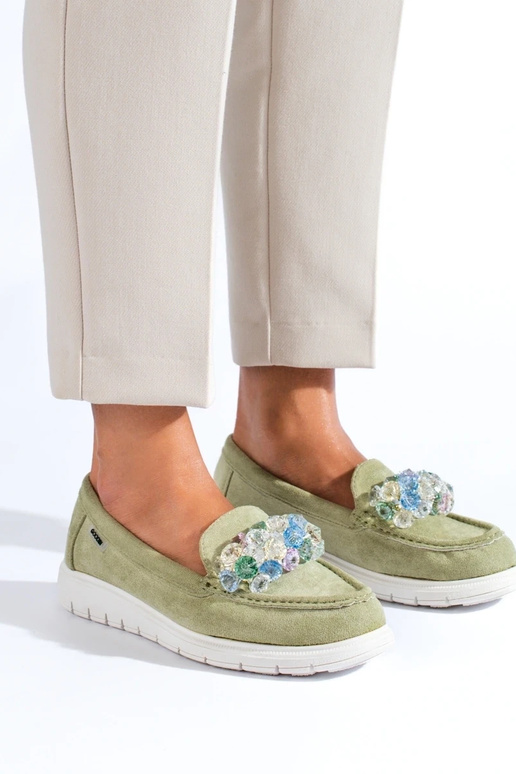 Mocassins com plataforma Shelovet verde Mocassins com plataforma Shelovet verde
