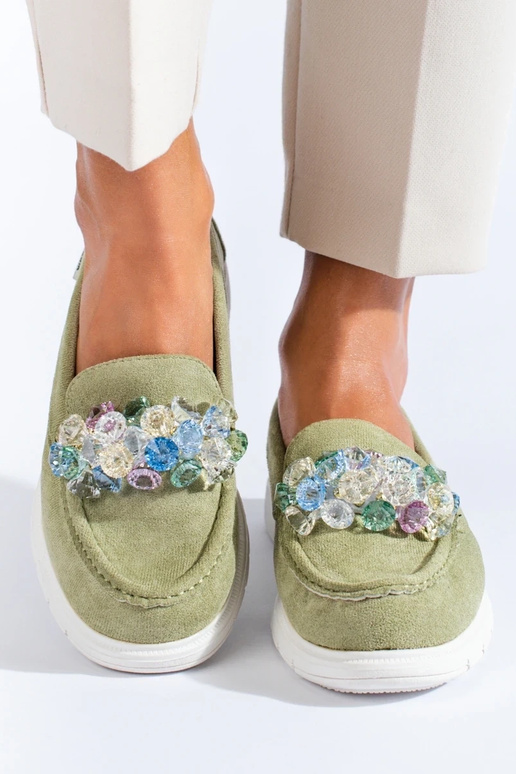 Mocassins com plataforma Shelovet verde Mocassins com plataforma Shelovet verde