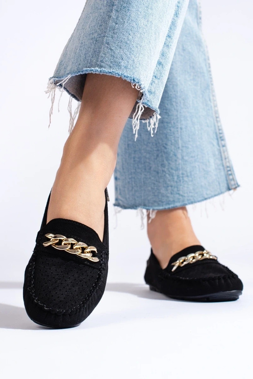 com elementos vazados mocassins com...