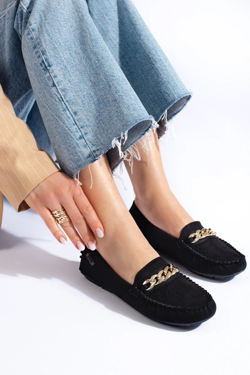 com elementos vazados mocassins com...