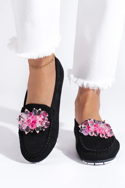 Mocassins de camurça preta Shelovet Mocassins de camurça preta Shelovet