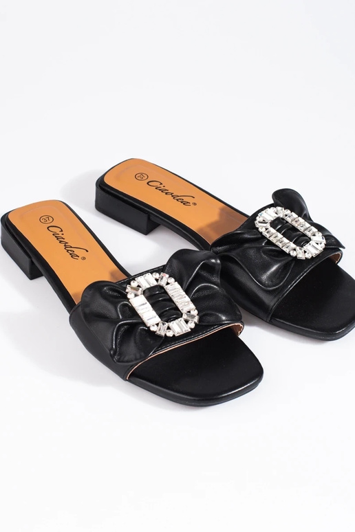 chinelos pretos com fita Shelovet chinelos pretos com fita Shelovet