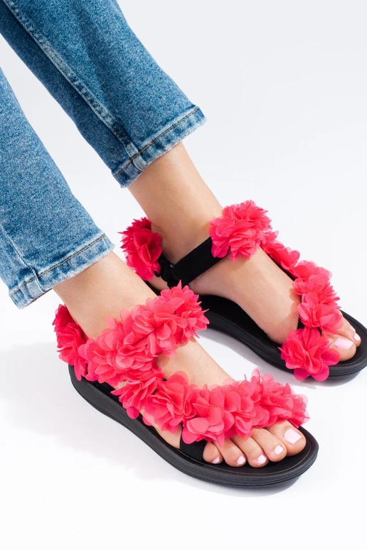 sandálias Shelovet rosa brilhante sandálias Shelovet rosa brilhante