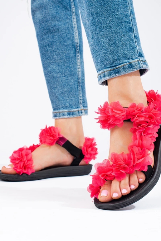 sandálias Shelovet rosa brilhante sandálias Shelovet rosa brilhante