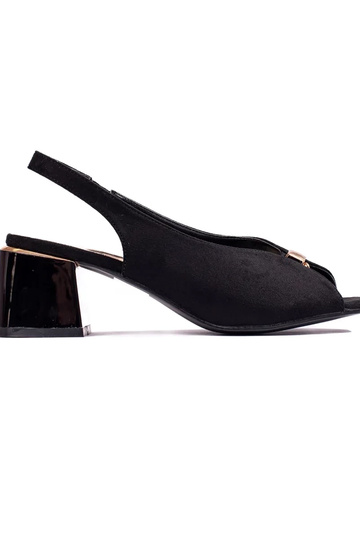 Sandália de salto preto de...