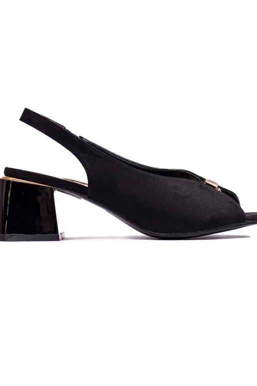 Sandália de salto preto de camurça... Sandália de salto preto de camurça...