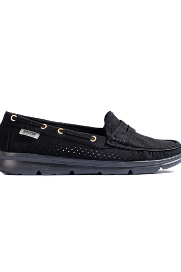 Mocassins de camurça preta...