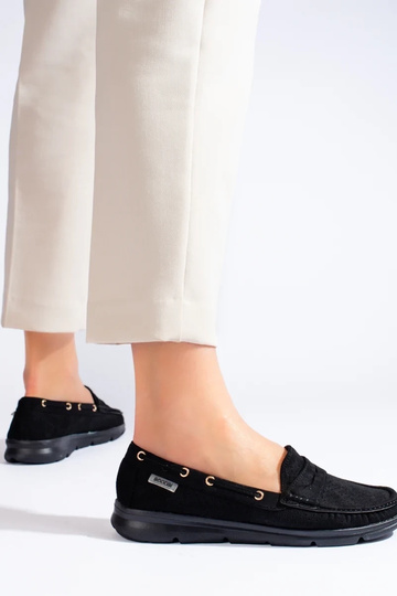 Mocassins de camurça preta... 2