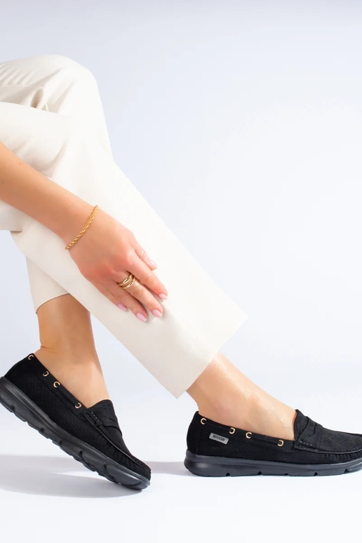 Mocassins de camurça preta Shelovet