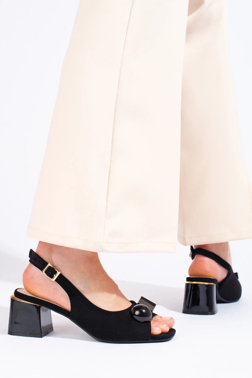 Sandálias de camurça femininas de...