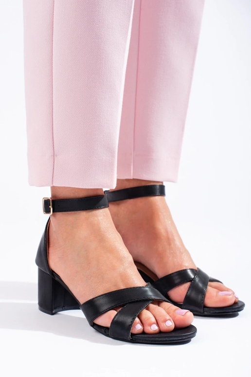 sandálias Shelovet cor preta sandálias Shelovet cor preta