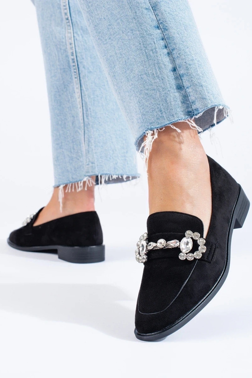 mocassins de camurça preta com... mocassins de camurça preta com...