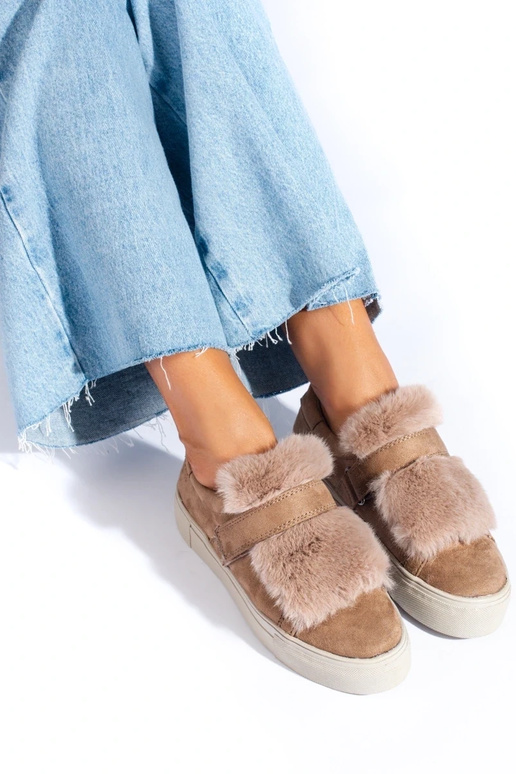 botas de camurça bege com pele Shelovet botas de camurça bege com pele Shelovet