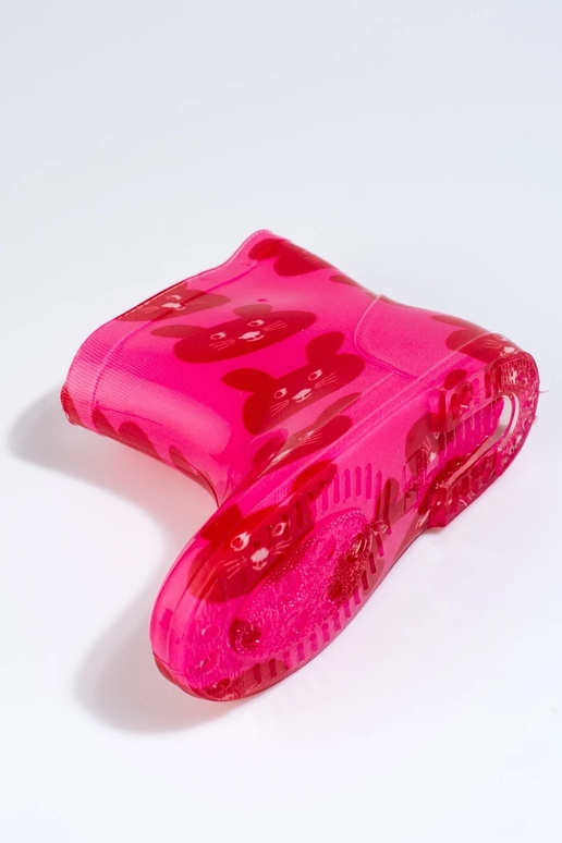 Sapatos infantis de borracha rosa...