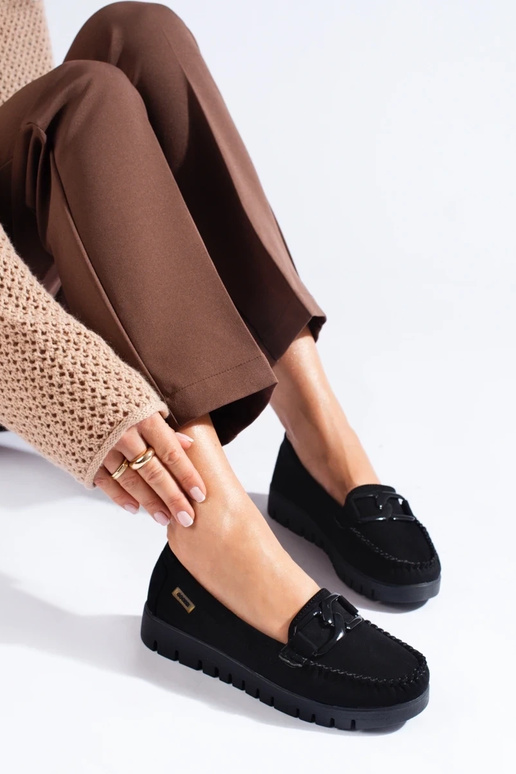 Mocassins Shelovet de salto grosso em... Mocassins Shelovet de salto grosso em...