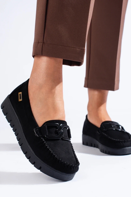 Mocassins Shelovet de salto grosso em... Mocassins Shelovet de salto grosso em...