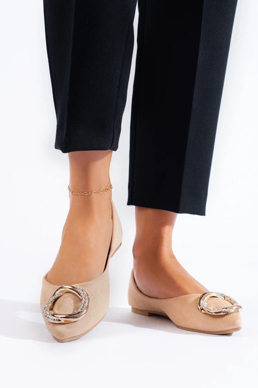 em camurça bailarina bege Shelovet em camurça bailarina bege Shelovet