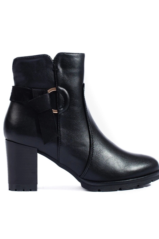 Bota confortável preta de salto alto