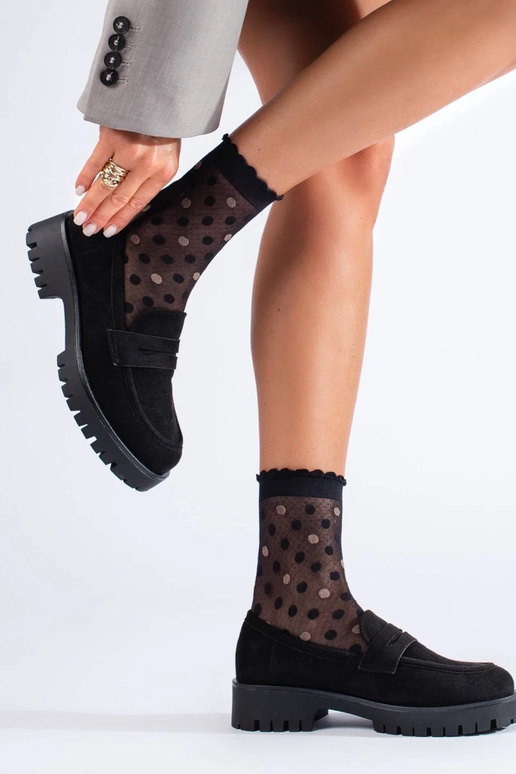 mocassins de camurça com salto enorme... mocassins de camurça com salto enorme...