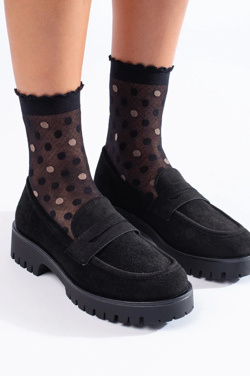 mocassins de camurça com salto enorme... mocassins de camurça com salto enorme...