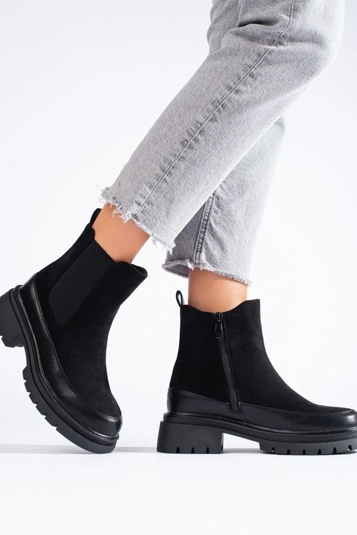 Botas Chelsea de camurça preta Vinceza Botas Chelsea de camurça preta Vinceza