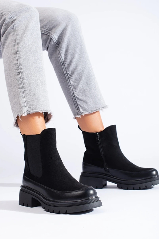 Botas Chelsea de camurça preta Vinceza Botas Chelsea de camurça preta Vinceza