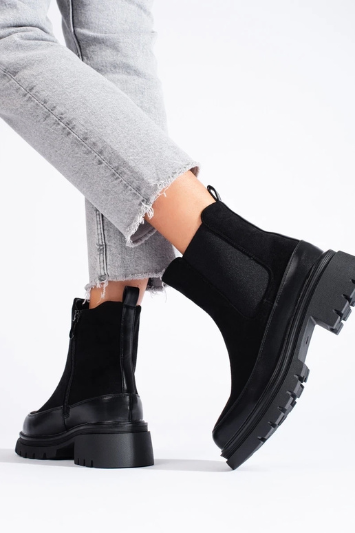 Botas Chelsea de camurça preta Vinceza Botas Chelsea de camurça preta Vinceza